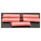 (5) Rolls Wheat Cents 1941-58