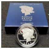 2024-S Peace Dollar Proof 999 Silver w/