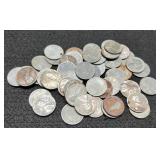 (50) 1943 Steel War Cents, Some Rust/Corrosion