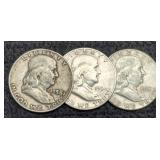 (3) F. Half Dollars: 1954-S, 58-D, 61