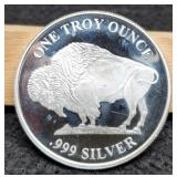 1 Troy Oz. Silver Buffalo/Indian Round