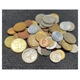 Lot w/ 50 Foreign Coins Nice Mix Of Dates &