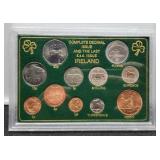 11 Coin Display Unc. Of Ireland