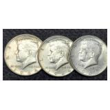 (3) 1964 K. Half Dollars