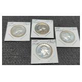 (4) Silver Proof W. Quarters: 1959, 60, 62, 63