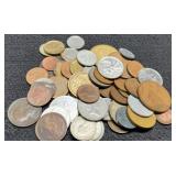Lot w/ 50+ Foreign Coins, Nice Variety