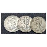 (3) W. Liberty Half Dollars: 1934-S, 41-P&S