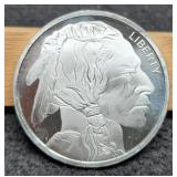 1 Troy Oz. Silver Round Buffalo/Indian