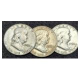 (3) F. Half Dollars: 1954-D&S, 61-D