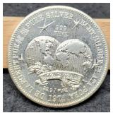 1974 1 Troy Oz. Silver Round World Trade Unit