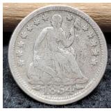 1854 w/ Arrows Liberty Seated Half Dime