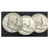 (3) F. Half Dollars: 1952-P&D, 54-D