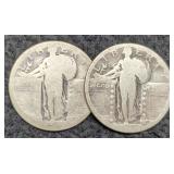 (2) No Date S. Liberty Quarters