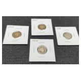 (4) Barber Dimes: 1904, 2-05, 13