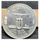 1974 1 Troy Oz. Silver Round World Trade Unit,