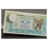 1974 Italy 500 Lire Banknote Unc.
