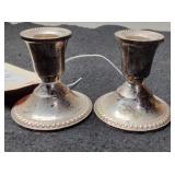 Weighted Sterling Silver Candle Holder Set 3" Tall
