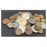 Lot w/ 53 Foreign Coins, Nice Variety