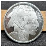1 Troy Oz. Silver Buffalo/Indian Round