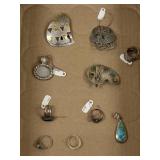 Sterling Brooches and Rings