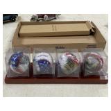 4 - American Virtue Baseballs w/ Stand