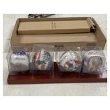 4 - American Virtue Baseballs w/ Stand