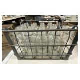 Metal Dairy Case Full of Bottles