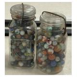 2 Quart Jars of Marbles