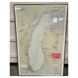 Framed Loran Map of Lake Michigan