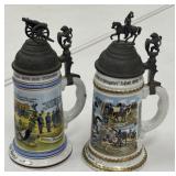 2 - German Military Lithophane Steins