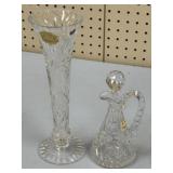 Leaded Crystal Vase and Cruet