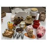 Large Lot of Pig Decor