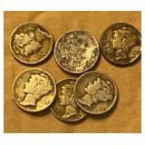 6 - Silver Mercury Dimes