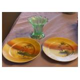 Opalescent Vase, Hand Painted China