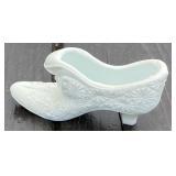 Milk Glass Slipper