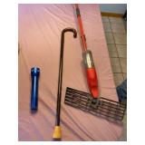 Cane, Mag Lite and O Cedar Wet Broom
