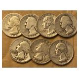 7 - Silver Washington Quarters