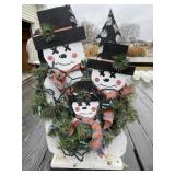 Wood Lighted Snowmen