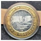 $10 Silver Las Vegas Gaming Token "Flamingo"