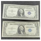 (2) 1935 A&D Unc. $1 Silver Certificate Notes