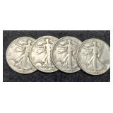 (4) 1943 W. Liberty Half Dollars