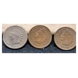 (3) Indian Head Cents: 1863, 1900, 1908
