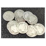 (10) Different Barber Dimes