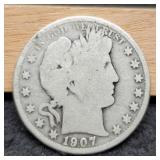 1907 Barber Half Dollar