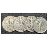 (4) 1943 W. Liberty Half Dollars