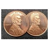 (2) 1 Troy Oz. Copper 1909-S VDB Rounds