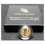 2019-W $5 Gold Proof Apollo 11 50th Anniversary
