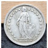 1943 Switzerland Silver 1 Franc 83.5%/5.1 G
