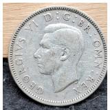 1945 Great Britain Silver One Shilling 50%/5.7 G
