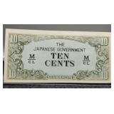 1942-44 Japan 10 Cents WW2 Malaya Occupation